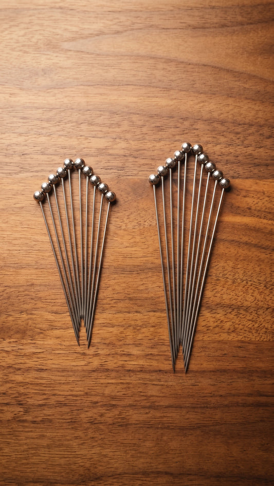10 Long Metal Head Wig Pins 12cm/15cm