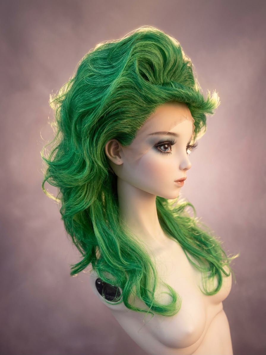Green Shaggy Waved