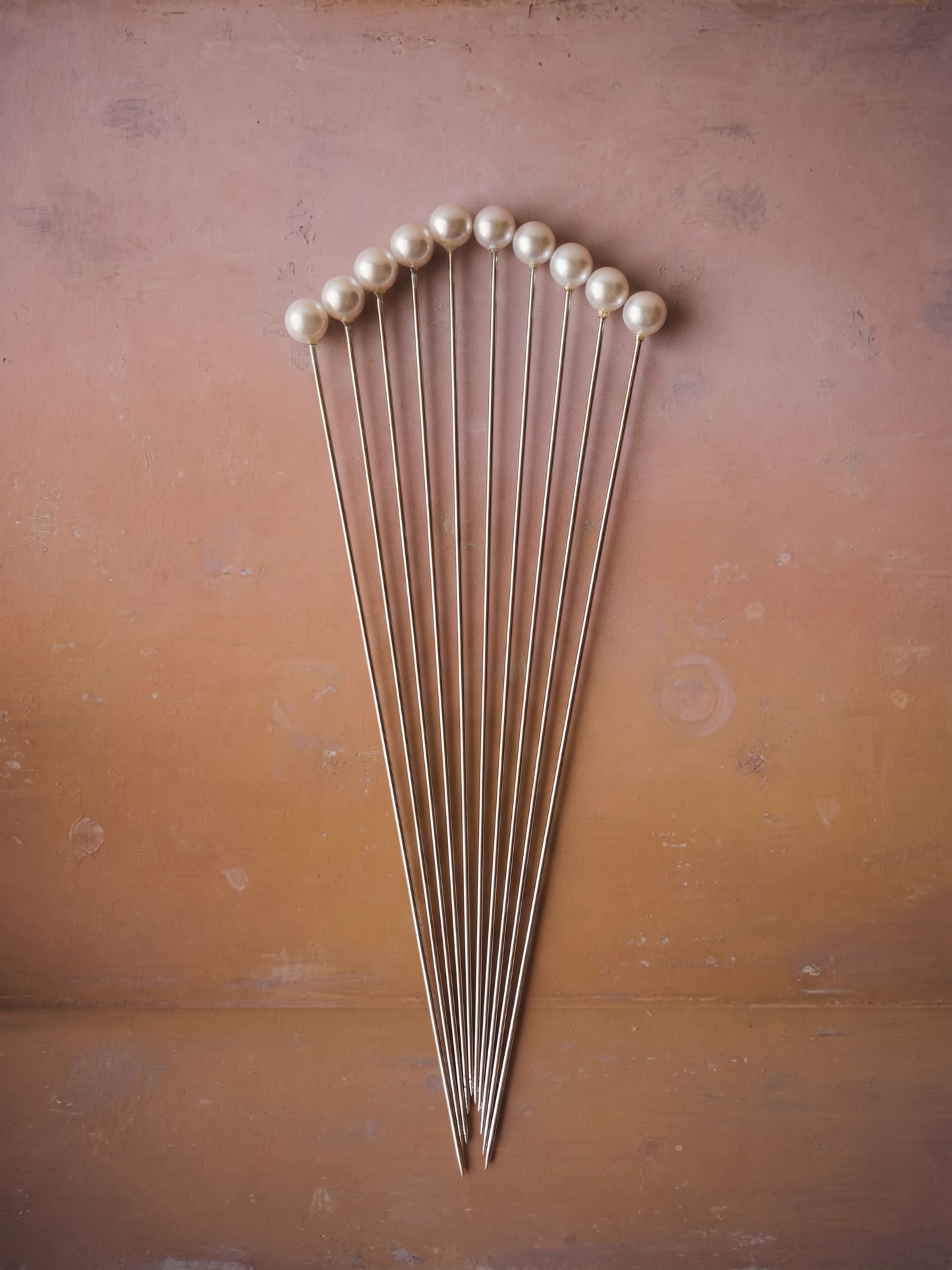 10 Long Pearl Head Wig Pins 9.5cm/15.5cm